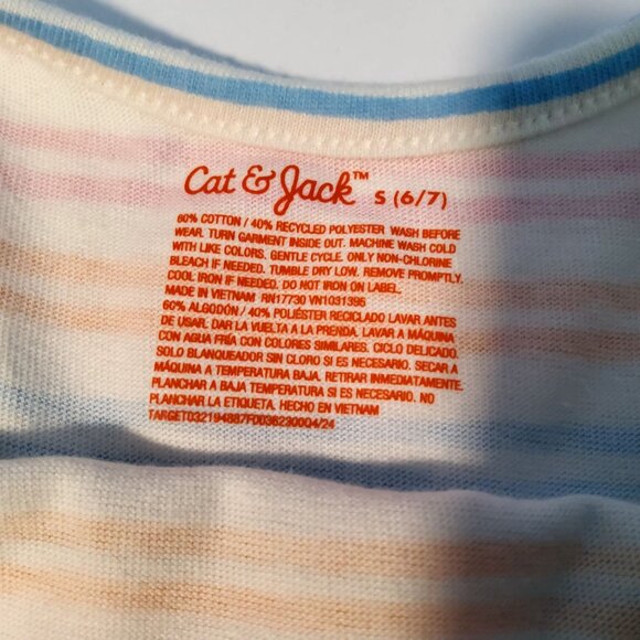 Cat & Jack Girls Striped Sleeveless Dress S 6/7 Convenient pockets for storage - Picture 3 of 6